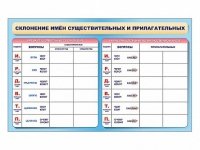 Фрагмент (демонстрационный) маркерный (двухсторонний) "Склонение имен существительных и прилагательных" - «globural.ru» - Мытищи
