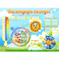 Стенд "Календарь погоды" 1х0,74 - «globural.ru» - Мытищи