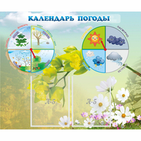 Стенд "Календарь погоды" с 2 карманами - «globural.ru» - Мытищи