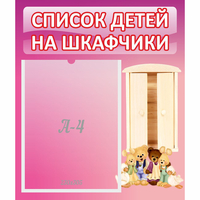 Стенд "Список детей на шкафчики" - «globural.ru» - Мытищи