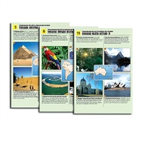 Комплект таблиц по географии раздаточных "Уникальные объекты южных материков" (цвет, лам, А4, 12 шт.) - «globural.ru» - Мытищи