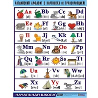 Таблица демонстрационная "Английский алфавит в картинках"(70x100) - «globural.ru» - Мытищи