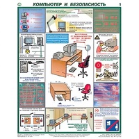 Плакаты "Компьютер и безопасность" (2 листа, размер 450х600) - «globural.ru» - Мытищи