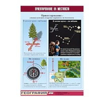 Таблица демонстрационная "Ориентирование на местности" (винил 100х140) - «globural.ru» - Мытищи