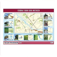 Таблица демонстрационная "Условные знаки плана местности" (винил 70x100) - «globural.ru» - Мытищи