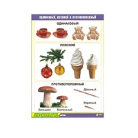 Таблица демонстрационная "Одинаковый, похожий и противоположный" (винил 70x100) - «globural.ru» - Мытищи