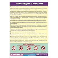 Таблица демонстрационная "Правила поведения на уроках химии" (винил 70х100) - «globural.ru» - Мытищи