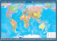 Настенная политическая карта мира с флагами на английском языке - «globural.ru» - Мытищи