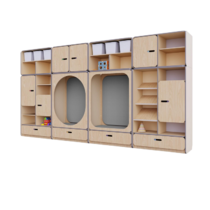 Детская стенка с местом для хранения и зонами отдыха из коллекции «НЕГА» (цвет бежевый) - «globural.ru» - Мытищи