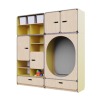 Детская стенка с местом для хранения и овальной зоной отдыха из коллекции «НЕГА» (цвет желтый) - «globural.ru» - Мытищи