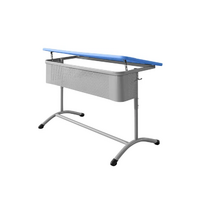 Стол ученический двухместный регулируемый по высоте с наклонной пластиковой столешницей - «globural.ru» - Мытищи