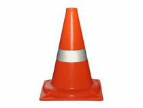 Сигнальный дорожный конус (жесткий, с одной световозвращающей полосой) - «globural.ru» - Мытищи