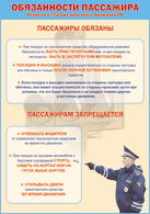 Плакат "Обязанности пассажира" 1000*1400 винил - «globural.ru» - Мытищи