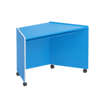 Стол-трапеция корпусной (синий/белый) - «globural.ru» - Мытищи