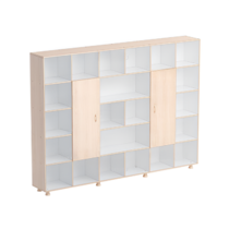 Шкаф-стеллаж 2 дверки (бук/белый) - «globural.ru» - Мытищи